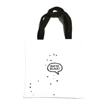 Load image into Gallery viewer, Matte Black Large Tote (White)
